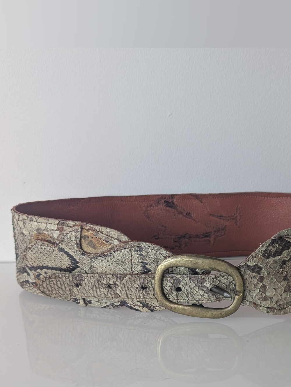 Vintage 70's Snake Leather Belt